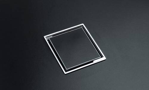 Duschablauf �unsichtbar�, mit befliesbarer Abdeckung, mit Rahmen aus Edelstahl, Gr��e 110x110mm, f�r die individuelle Badgestaltung, Kessel