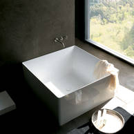 Dual freistehend Badewanne, quadratisch