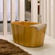 Ofuro Badewanne freistehend aus Holz, mit Ab-und �berlauf, art OFO 000