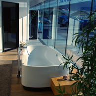 Duplex Badewanne freistehend art 3190.010 mit Untertritt in Schiefer, art. 89215.703