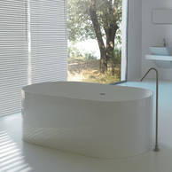 Dual Ovalbadewanne freistehend aus Polymineral, innen matt und au�en glanz, 160x80cm, art. 961680