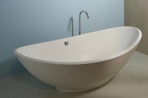 Freistehende Ovalbadewanne Lavasca Mini in Farbe wei� matt, Design by Matteo Tun, freistehende Badewanne aus Cristalplant, LAVA MINI, Gr��e 180x100x48/62cm, Farbe wei�